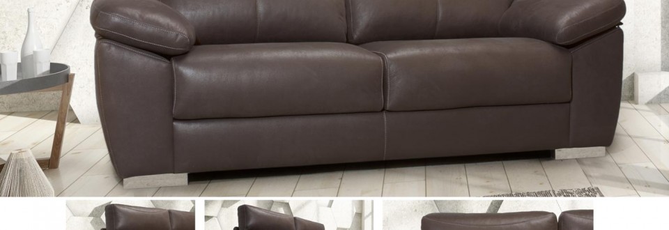 Conjunto Sofás piel 3 y 2 plazas