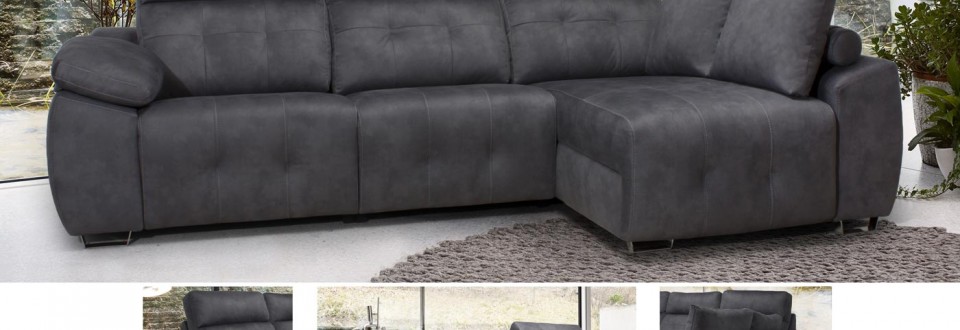 Sofá relax eléctrico con chaise longue